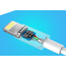 
iPhone USB - Lightning MFI kabelis 1m 2.4A baltas
