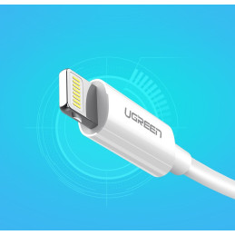 
iPhone USB - Lightning MFI kabelis 1m 2.4A baltas
