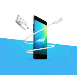 
iPhone USB - Lightning MFI kabelis 1m 2.4A baltas
