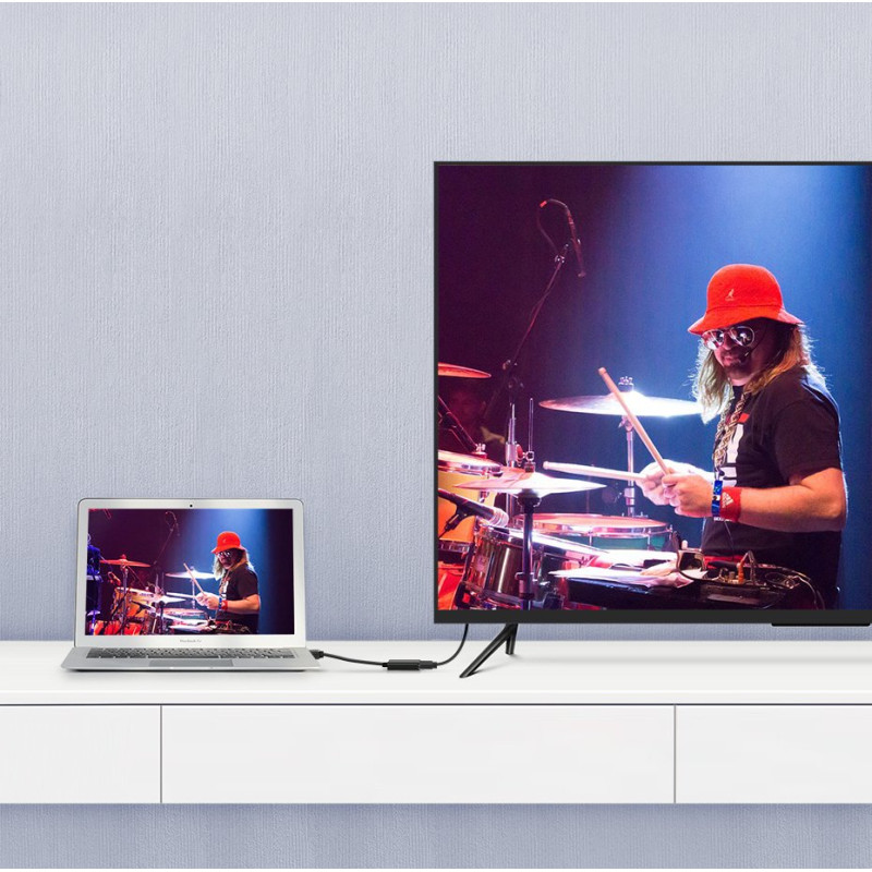 „DisplayPort“ (vyriškas) į HDMI (moteris) vienakryptis adapteris 1080P 60 Hz 12 bitų juodas