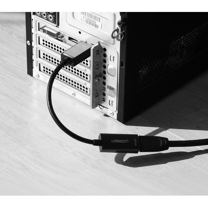 „DisplayPort“ (vyriškas) į HDMI (moteris) vienakryptis adapteris 1080P 60 Hz 12 bitų juodas