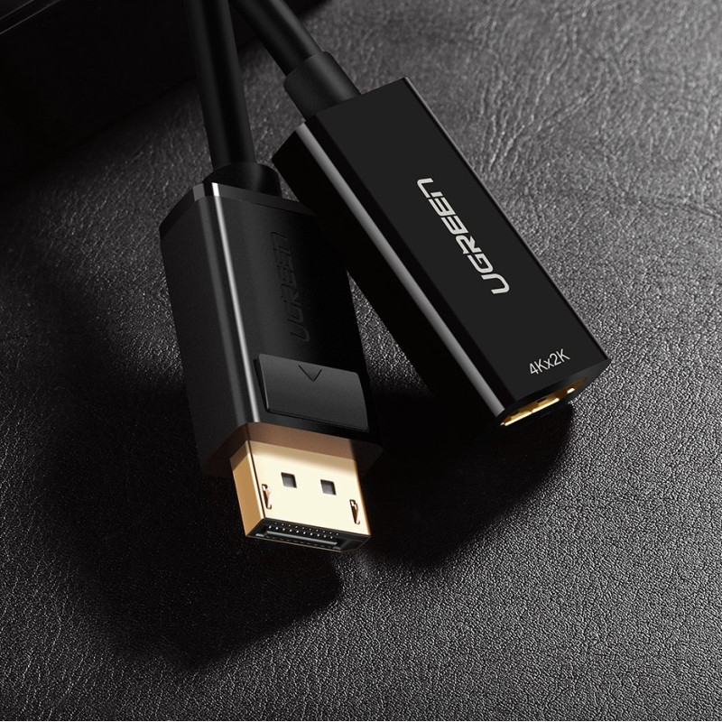 „DisplayPort“ (vyriškas) į HDMI (moteris) vienakryptis adapteris 1080P 60 Hz 12 bitų juodas