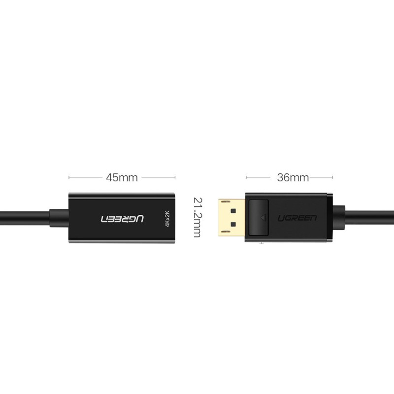 „DisplayPort“ (vyriškas) į HDMI (moteris) vienakryptis adapteris 1080P 60 Hz 12 bitų juodas