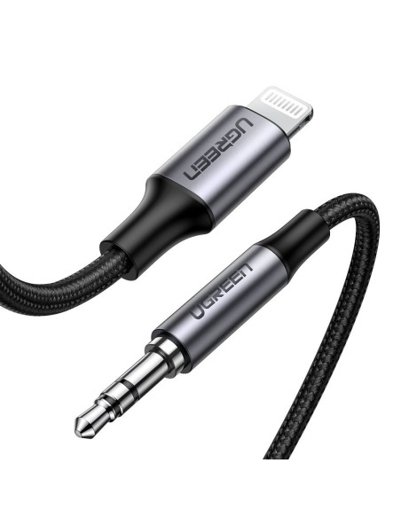 
AUX garso laidas iPhone MFI Lightning - 3,5 mm mini lizdas 1 m, pilkas
