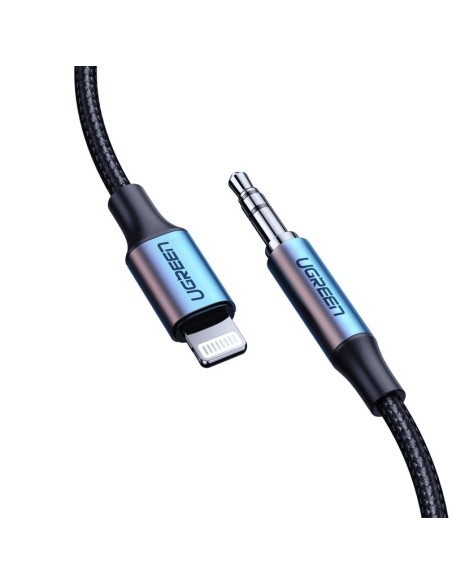 
AUX garso laidas iPhone MFI Lightning - 3,5 mm mini lizdas 1 m, pilkas
