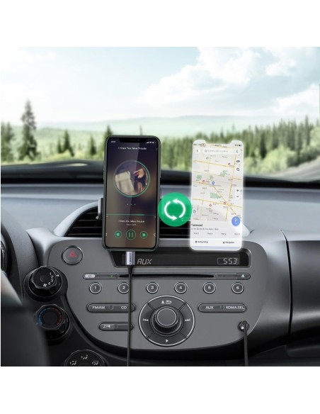 
AUX garso laidas iPhone MFI Lightning - 3,5 mm mini lizdas 1 m, pilkas
