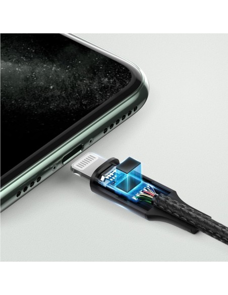 
AUX garso laidas iPhone MFI Lightning - 3,5 mm mini lizdas 1 m, pilkas
