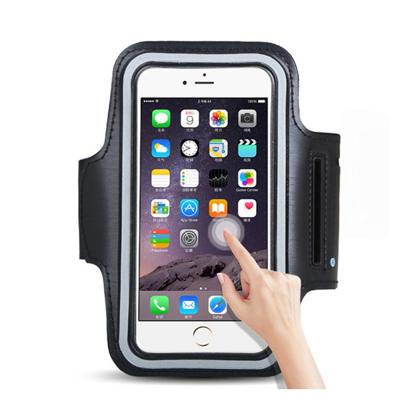 Bėgimo rankovė išmaniajam telefonui 6 colių juoda