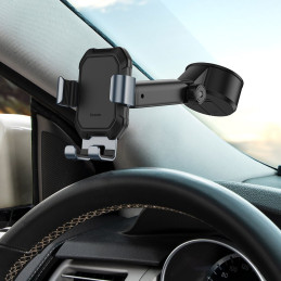 
Gravitacinis teleskopinis automobilinis telefono laikiklis priekiniam stiklui, prietaisų skydeliui, juodas
