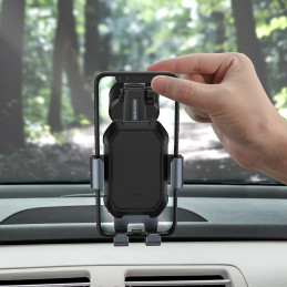 
Gravitacinis teleskopinis automobilinis telefono laikiklis priekiniam stiklui, prietaisų skydeliui, juodas

