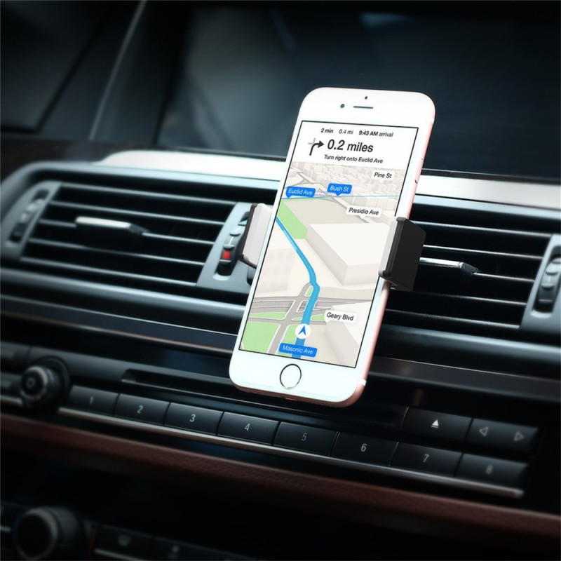 Automobilinis prispaudžiamas telefono laikiklis orlaidei, pilkas