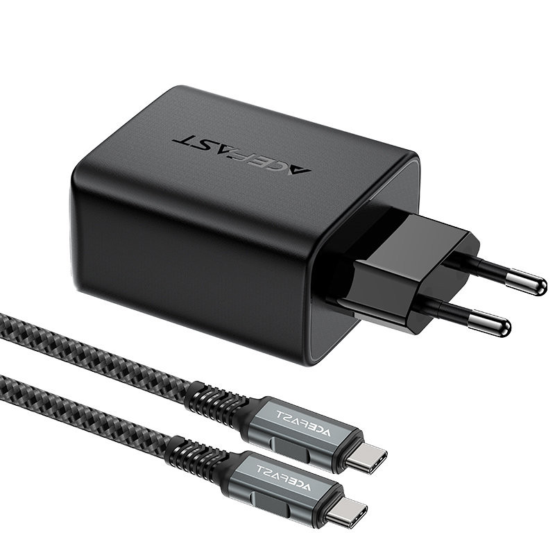 
2in1 įkroviklis su USB-C laidu + USB-C - HDMI 4K adapteris, juodas
