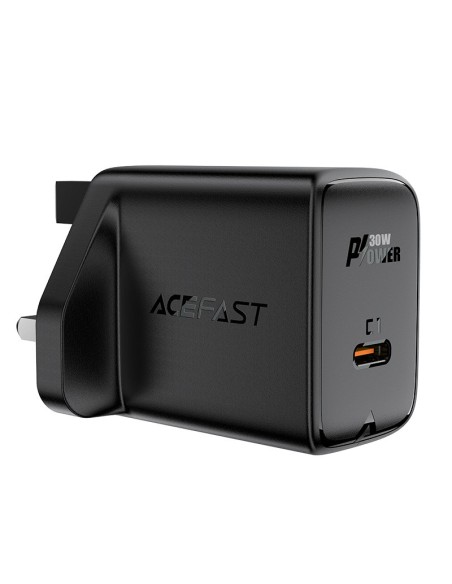 
Angliškas GaN USB-C įkroviklis 30W Q3 3.0 AFC FCP UK kištukas juodas
