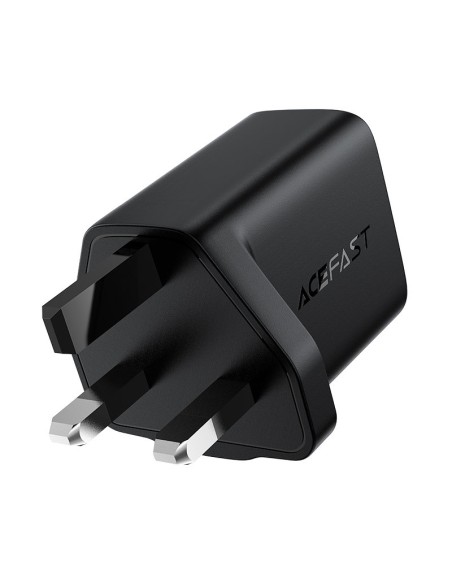 
Angliškas GaN USB-C įkroviklis 30W Q3 3.0 AFC FCP UK kištukas juodas
