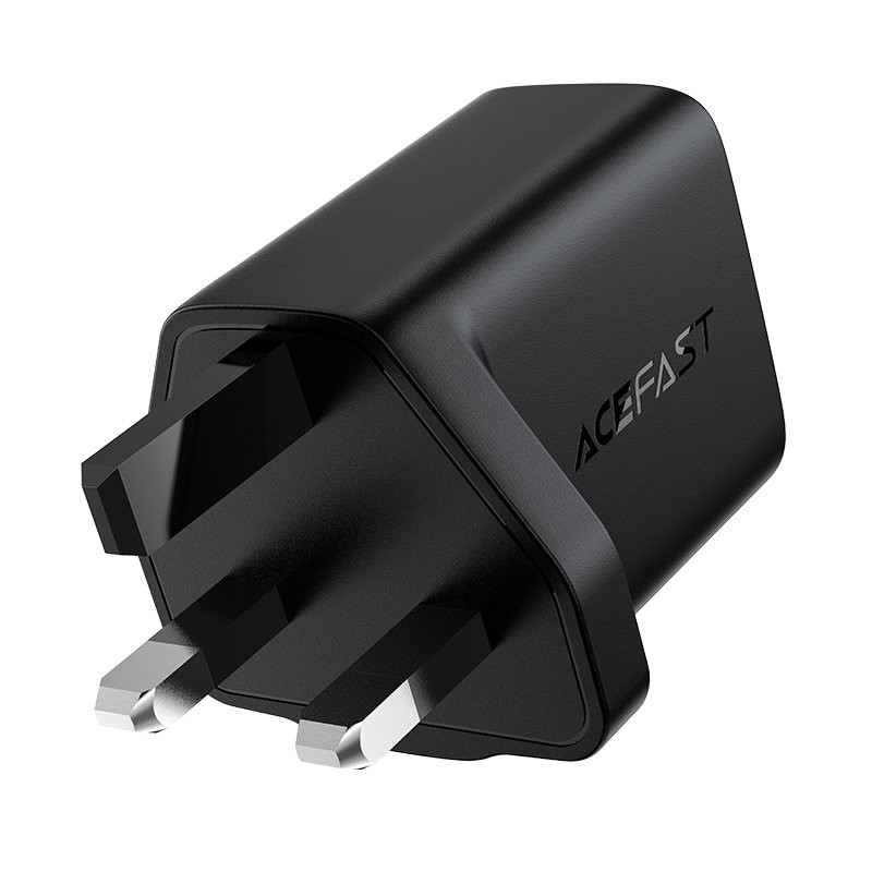 Angliškas GaN USB-C įkroviklis 30W Q3 3.0 AFC FCP UK kištukas baltas