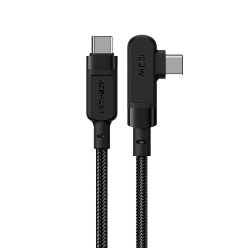 
Pintas kampinis kabelis USB-C 100W 20V 5A 2m juodas
