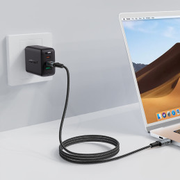 
Pintas kabelis USB-C 100W 20V 5A 2m juodas
