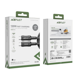 
Pintas kabelis USB-C 100W 20V 5A 2m juodas
