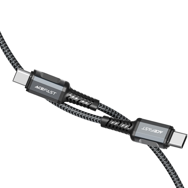 Pintas kabelis USB-C 60W 20V 3A 1,2m pilkas