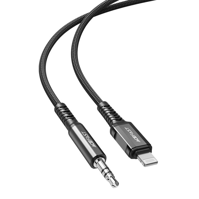 
AUX garso laidas iPhone MFI Lightning - 3,5 mm mini lizdas 1,2 m juodas
