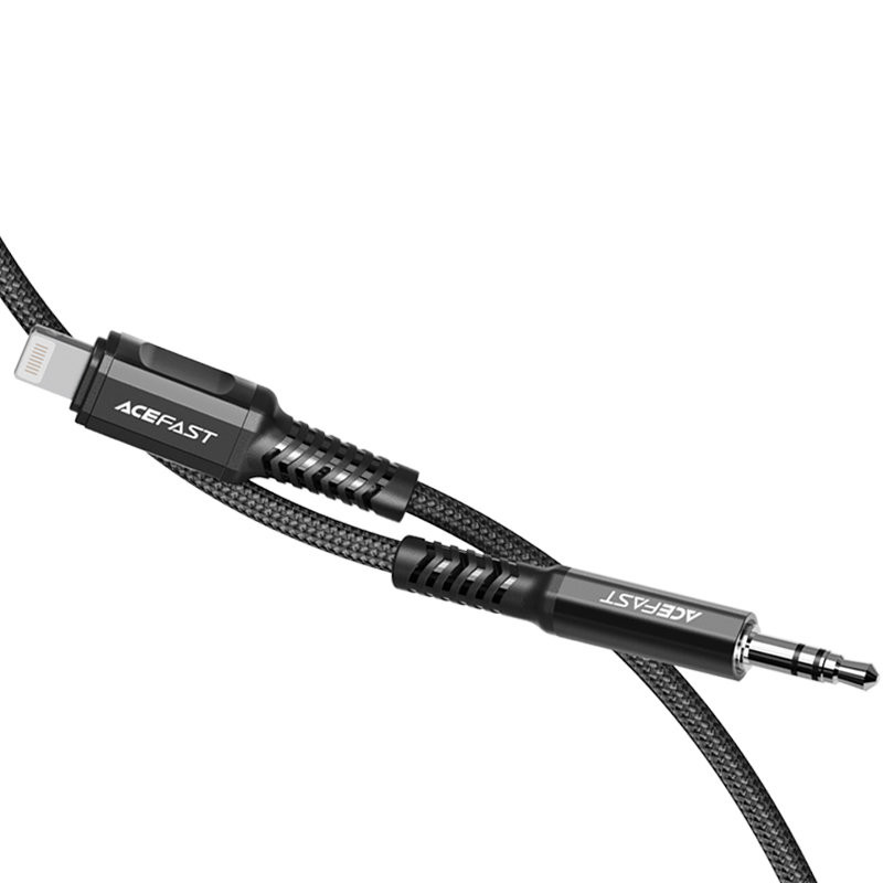 
AUX garso laidas iPhone MFI Lightning - 3,5 mm mini lizdas 1,2 m juodas
