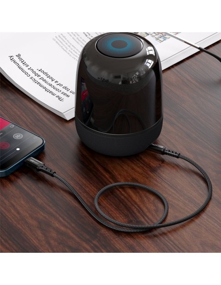 
AUX garso laidas iPhone MFI Lightning - 3,5 mm mini lizdas 1,2 m juodas
