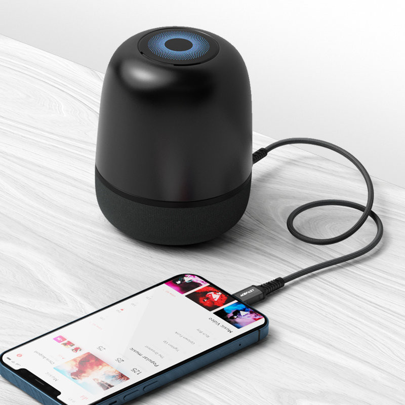 
AUX garso laidas iPhone MFI Lightning - 3,5 mm mini lizdas 1,2 m juodas
