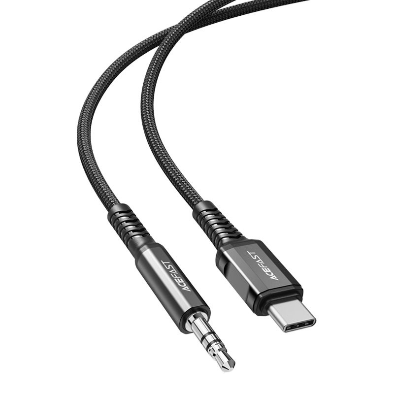 AUX garso kabelis USB-C – 3,5 mm mini lizdas, 1,2 m juodas