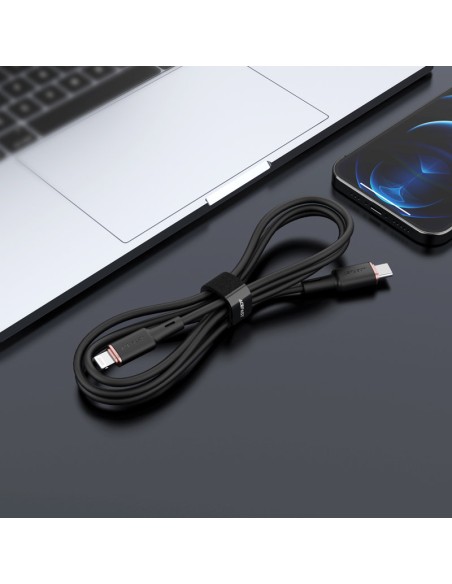 
Kabelis iPhone MFI USB-C - Lightning 30W 3A 1,2m juodas
