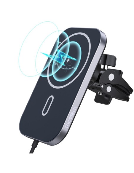 Magnetinis automobilinis laikiklis + Qi indukcinis pakrovėjas 15W juodas