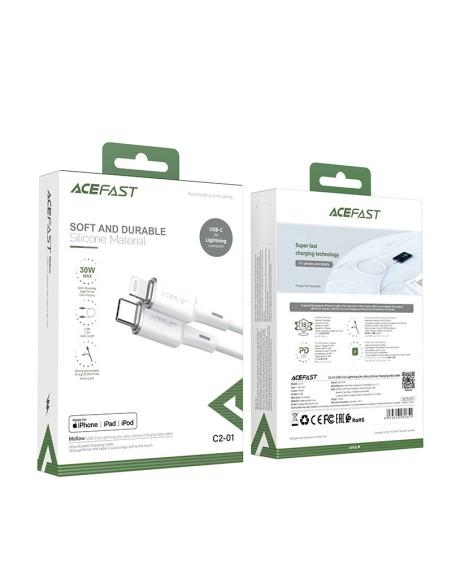 
Kabelis iPhone MFI USB-C - Lightning 30W 3A 1,2m juodas
