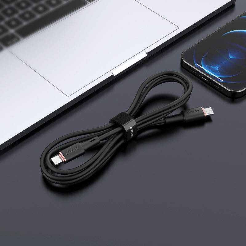 Kabelis iPhone MFI USB-C - Lightning 30W 3A 1,2m baltas