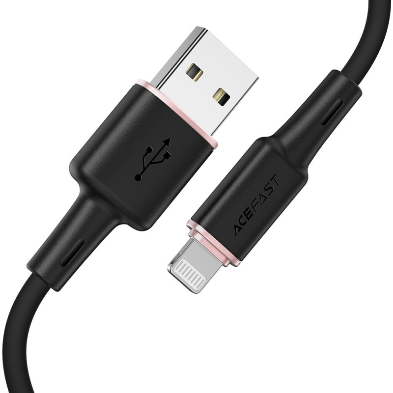 Kabelis iPhone MFI USB - Lightning 2.4A 1.2m juodas