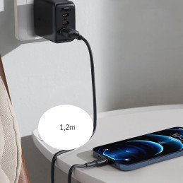 
Kabelis iPhone MFI USB - Lightning 2.4A 1.2m juodas
