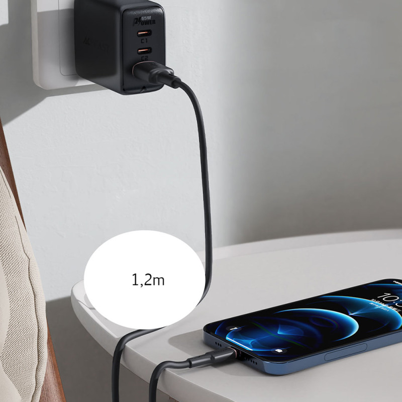 Kabelis iPhone MFI USB - Lightning 2.4A 1.2m baltas
