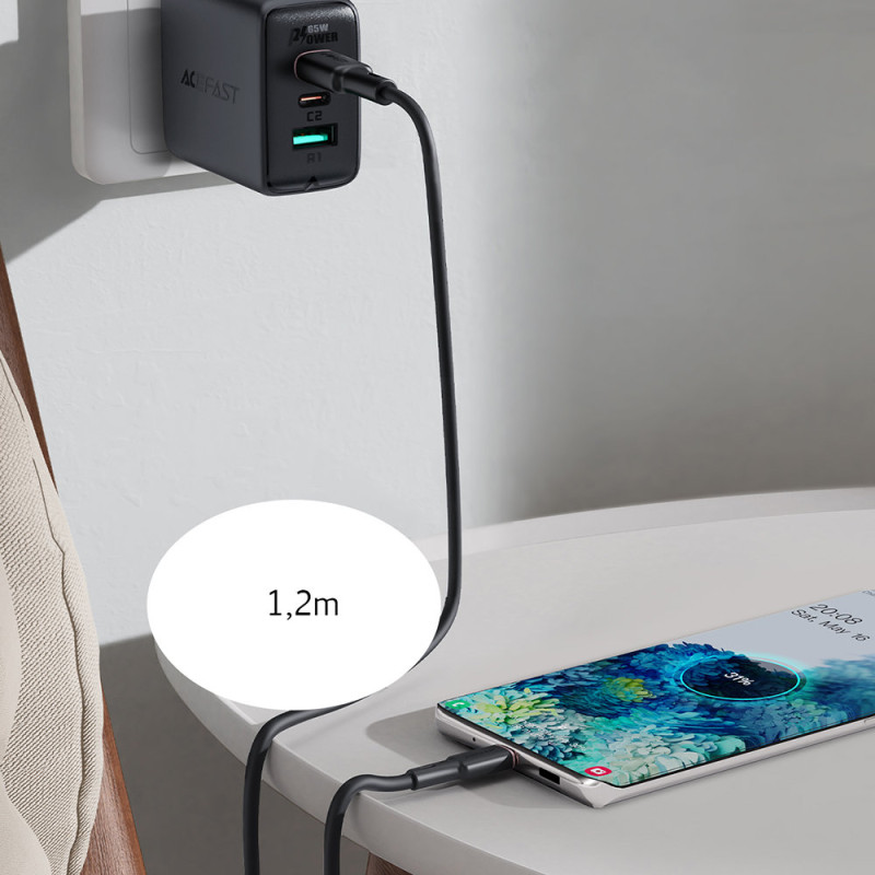 
USB-C laidas 60W 20V 3A 1,2m juodas
