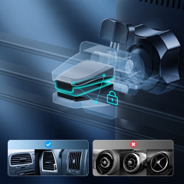 Magnetinis automobilinis laikiklis + Qi indukcinis pakrovėjas 15W juodas