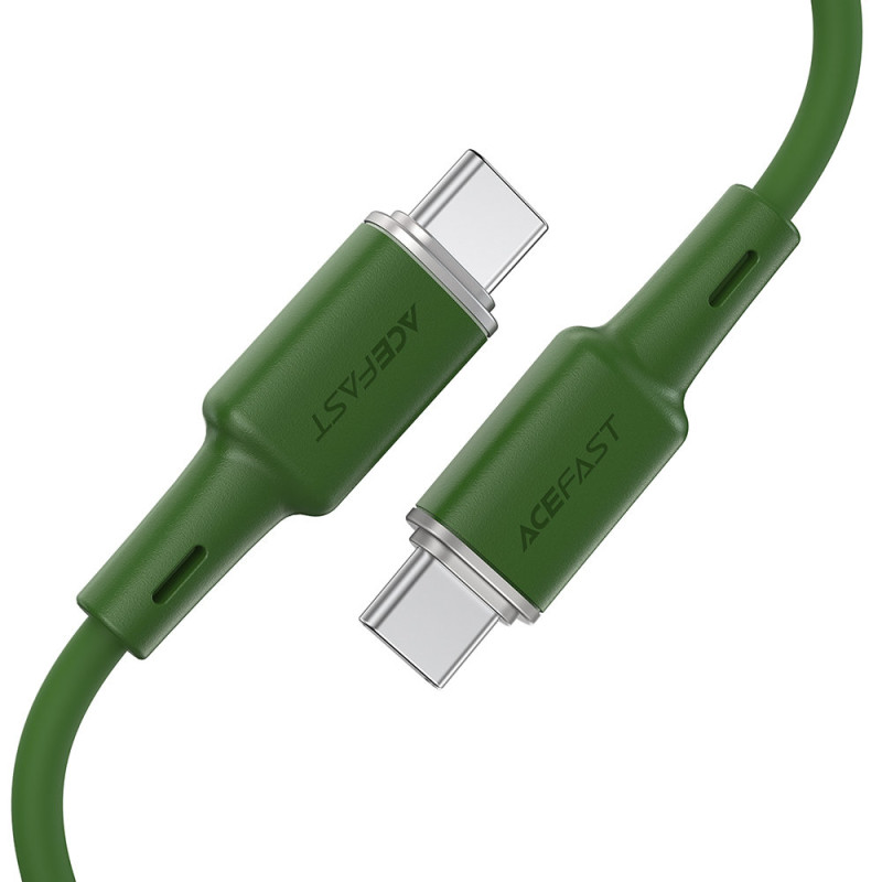 USB-C laidas 60W 20V 3A 1,2m alyvuogių žalia