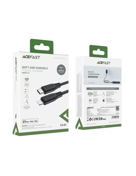 Kabelis iPhone MFI USB-C - Lightning 30W 3A 1,2m juodas
 
Kabelis iPhone MFI USB-C - Lightning 30W 3A 1,2m juodas