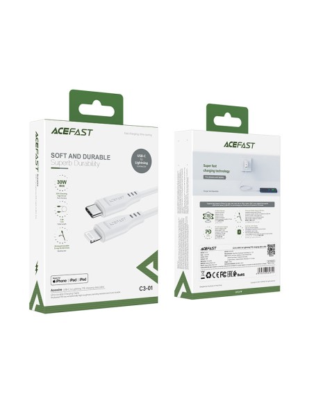 Kabelis iPhone MFI USB-C - Lightning 30W 3A 1,2m baltas
 
Kabelis iPhone MFI USB-C - Lightning 30W 3A 1,2m baltas