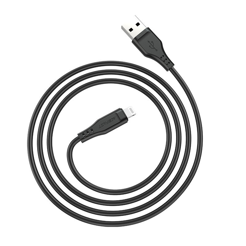 
Kabelis iPhone MFI USB - Lightning 2.4A 1.2m juodas
