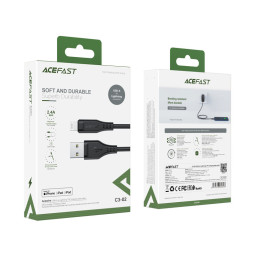 
Kabelis iPhone MFI USB - Lightning 2.4A 1.2m juodas
