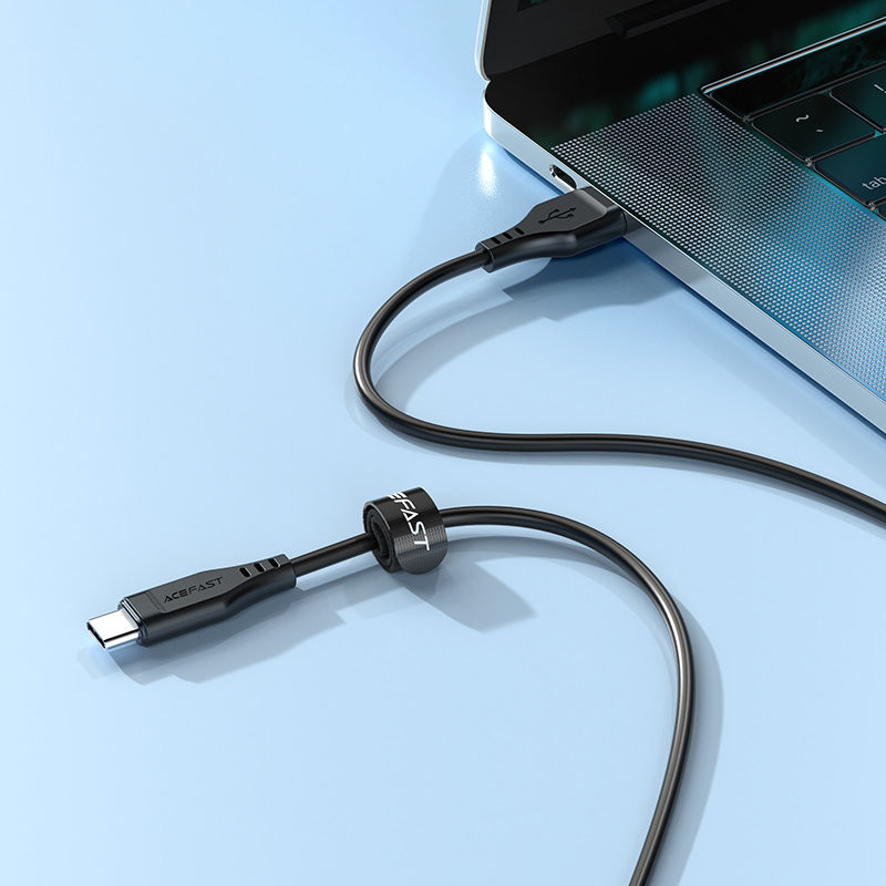 Telefono kabelis USB - USB-C 3A 1,2m juodas