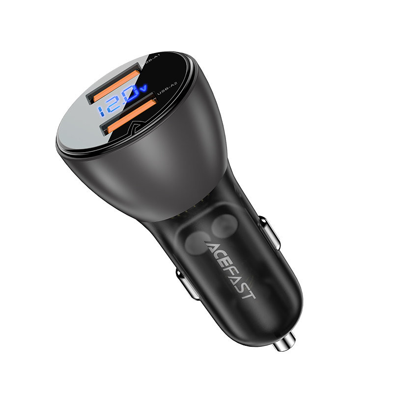 
Automobilinis pakrovėjas 45W 12V 2x USB QC 3.0 juodas

