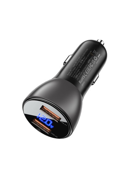 
Automobilinis pakrovėjas 45W 12V 2x USB QC 3.0 juodas
