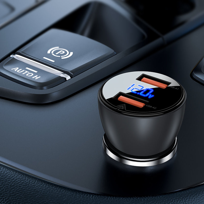 
Automobilinis pakrovėjas 45W 12V 2x USB QC 3.0 juodas
