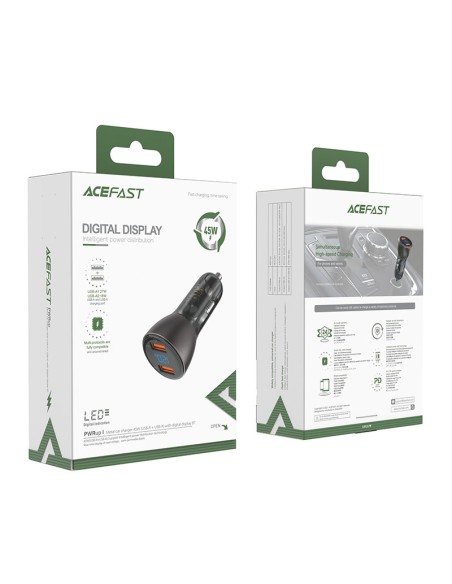 
Automobilinis pakrovėjas 45W 12V 2x USB QC 3.0 juodas
