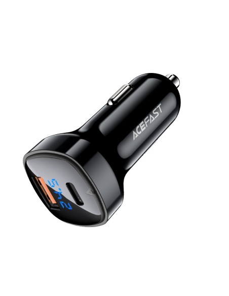 
66 W USB-C USB Power Delivery QC 4.0 FCP automobilinis įkroviklis, juodas
