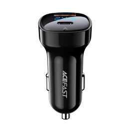 
66 W USB-C USB Power Delivery QC 4.0 FCP automobilinis įkroviklis, juodas
