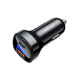 
66 W USB-C USB Power Delivery QC 4.0 FCP automobilinis įkroviklis, juodas

